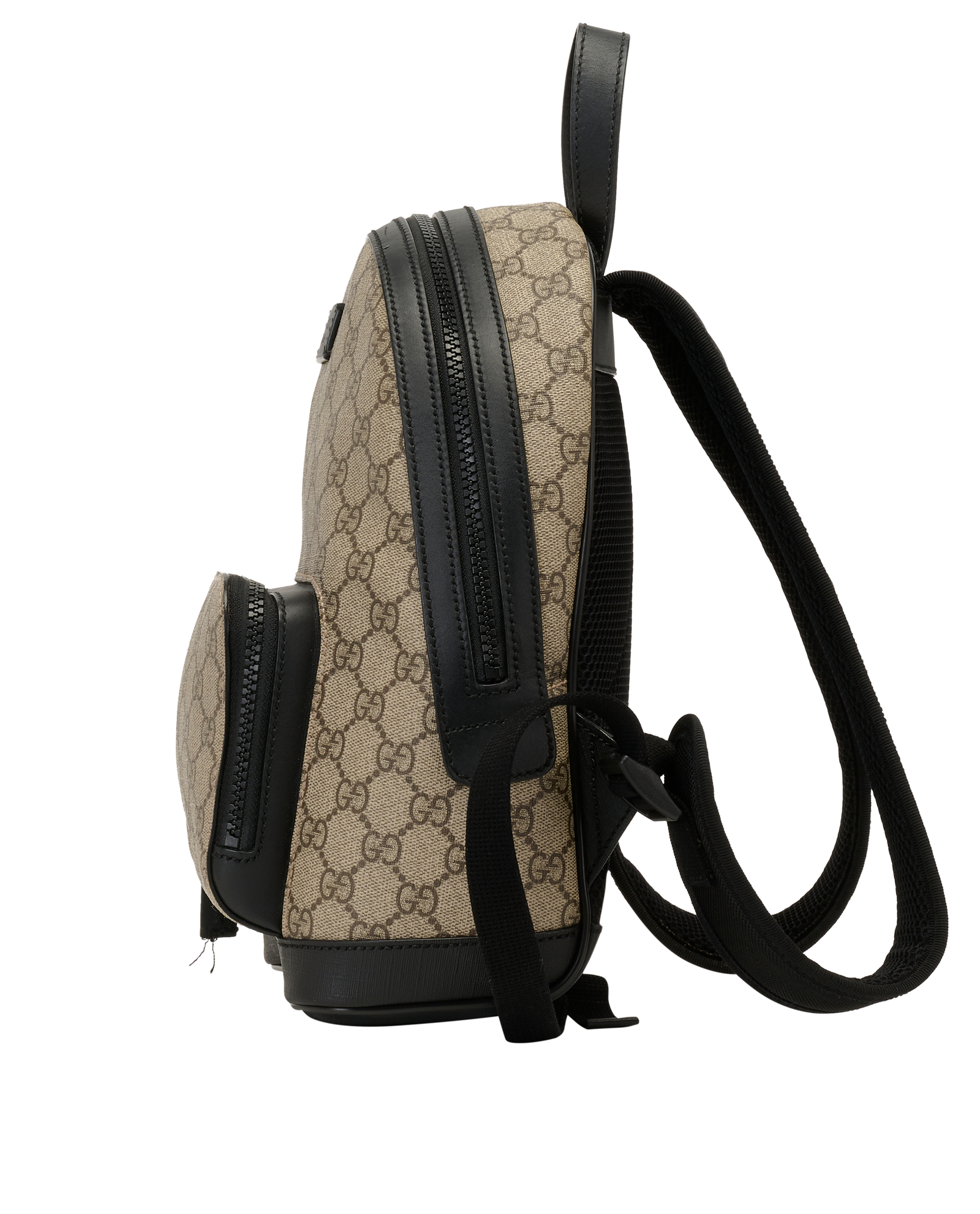 Small GG Supreme Backpack, &pound;520, Handbags, Beige/Black, Canvas, Bottom view